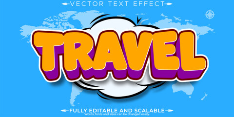 Travel editable text effect, editable wonderer and flight text style