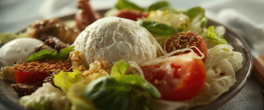 Salad Featuring Buratta Cheese