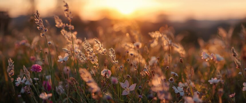 Dawn's colorful flowers in nature
