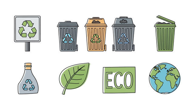 Eco Friendly Symbols and Recycling Icons.
