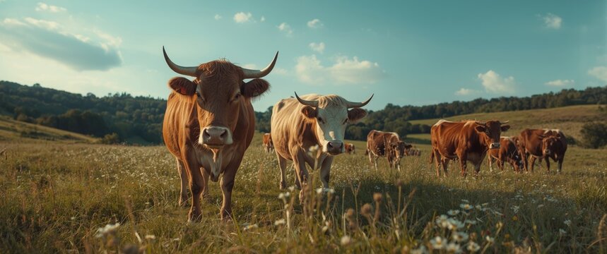 Cattle grazing on a meadow