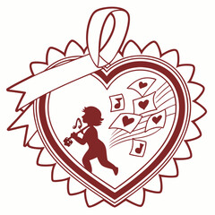 Cupid Love Message Heart Icon