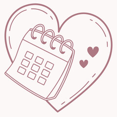 Love Date Calendar Heart Icon