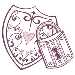 Romantic Heart Symbol Flat Design