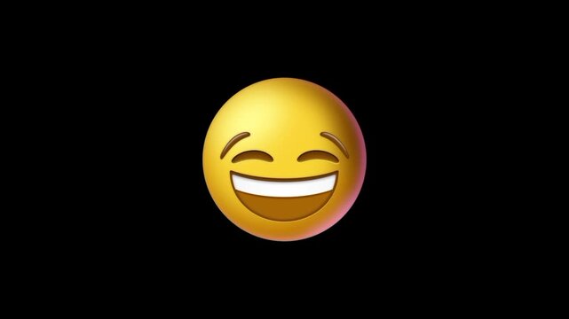 3D yellow laughing happy smile emoji animation 