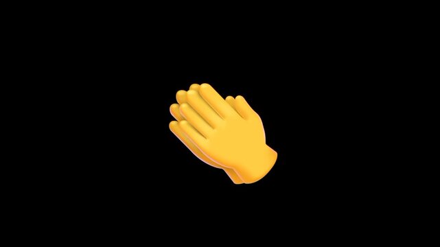Clapping hands 3d icon. Hand clapping emoji animation