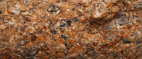 Detailed view of raw granite rock surface