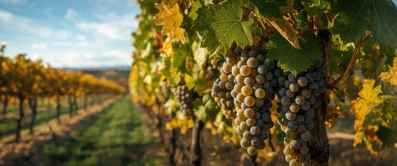 Obraz premium Harvesting Muller Thurgau grapes in Umpqua Valley Oregon for wine production