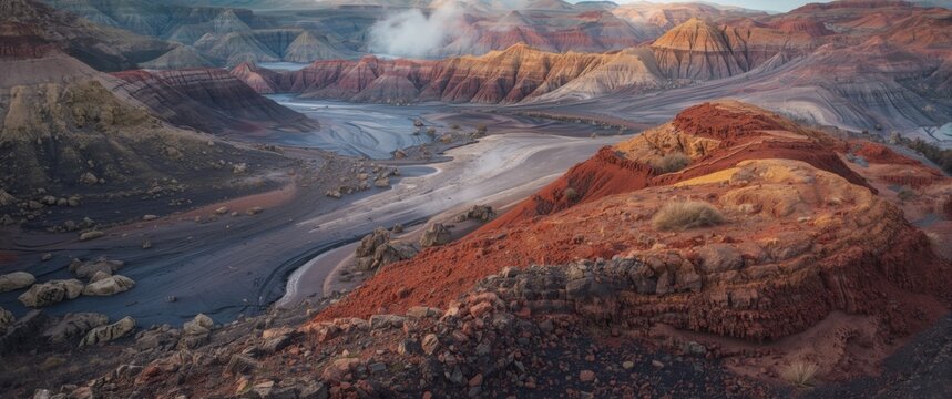 Volcanic soil of Lemnos in Faraklo area, Greece
