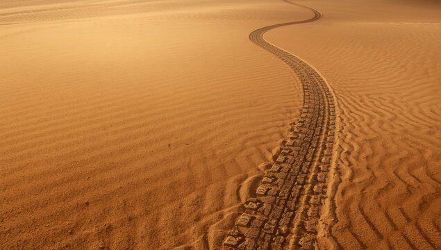 Pattern of tyre marks on muddy terrain with an abstract texture, ideal for nature or travel-themed design