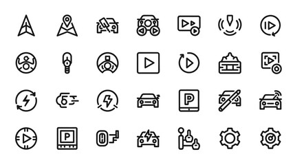 Fototapeta premium Collection of Simple Line Icons Representing Various Concepts.