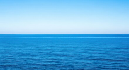 Obraz premium The incredible deep blue expanse where the powerful sea meets the clear sky horizon, suggesting profound depth, endless travel, and adventure, horizon, vacation, tropical