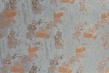 Steel Gray and Copper Metallic Jacquard Textile
