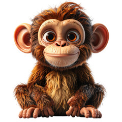 Close up of stuffed monkey sitting on black background with one eye.