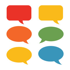 Colorful Speech Bubbles in White Background for Communication and Conversation Illustration
