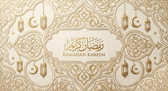 Ornate Islamic Frame Ramadan Kareem Traditional Background