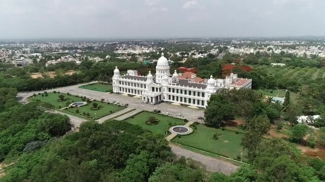Aerial View of Lalitha Mahal Palace in Mysuru, Karnataka, India