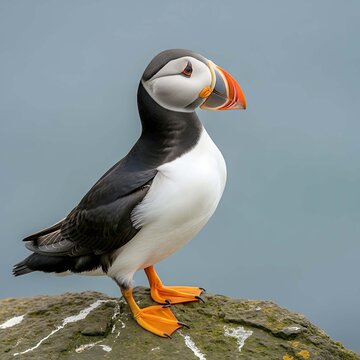 Atlantic Puffin on Rocky Shore seabird bird