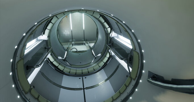 Clean containment environment, Sealed sterile chamber with indicators, Sanitized circular space with access points and monitoring systems in place