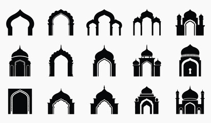 Architectural Elegance: A curated selection of stylized archways and domes, representing the rich tapestry of architectural forms, showcasing a visual symphony of design and aesthetic appeal.