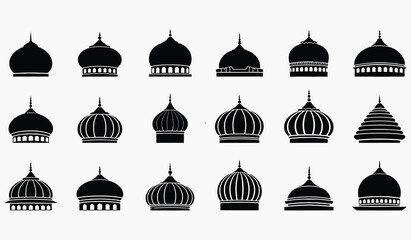 Architectural Domes: A compilation of architectural domes in silhouette, showcasing intricate designs and varied styles.