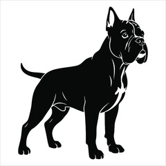 Cane Corso Silhouette: An impressive silhouette of a Cane Corso, showcasing its powerful build and alert stance, a testament to its protective nature and noble breed.