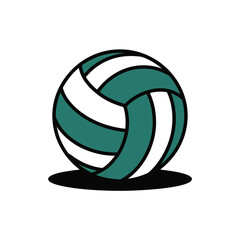 Green and White Volleyball Graphic Illustration