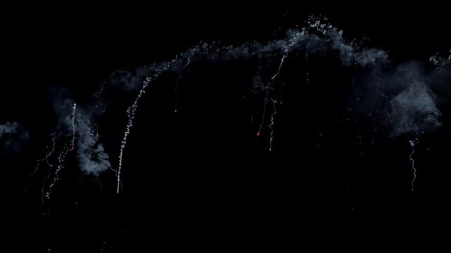 A dynamite cartridge is flying on a black background in slow motion