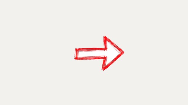 Point the way and boost your engagement with this energetic red hand-drawn down arrow animation.
