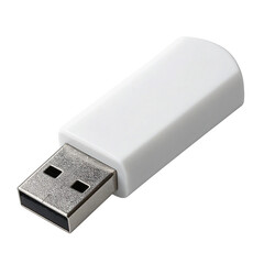 white USB flash drive, Isolated, white and transparent background