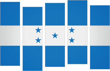 Flag of Honduras. Flag with a design featuring vertical panels in a modular perspective