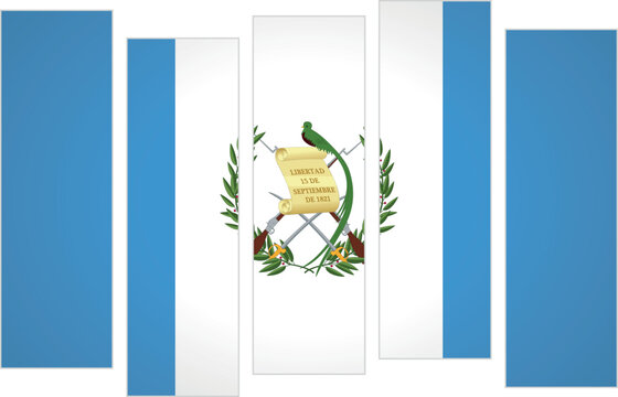 Flag of Guatemala. Flag with a design featuring vertical panels in a modular perspective