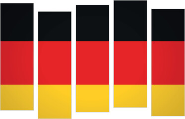 Flag of Germany. Flag with a design featuring vertical panels in a modular perspective