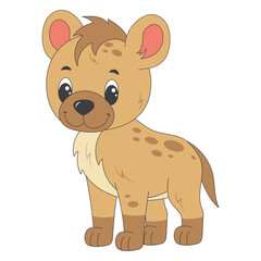 Fototapeta premium Cartoon baby hyena savanna animal