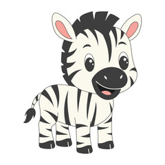 Obraz premium Cartoon baby zebra savanna animal