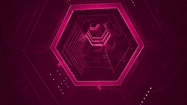 vibrant pink hexagon graphic design element with futuristic and modern aesthetic
