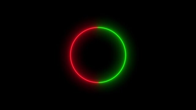 Glowing neon line circle shape, double neon animated line, Stylish neon circle frame, circle loop animation icon , black background. 4k.. ,