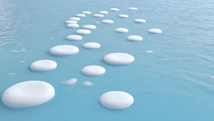 The crystal path a harmonious fusion of liquid stillness and ivory solidness