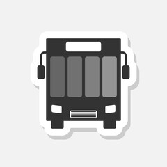 Simple electric bus symbol sticker isolated on gray background