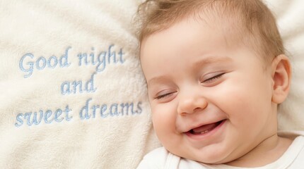 Sweet dreams and good night wishes for a happy baby cozy bedroom heartwarming image peaceful atmosphere close-up view family love and care