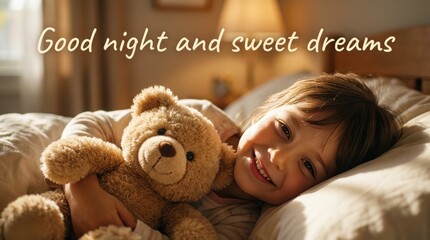 Cozy bedtime experience child's bedroom photography warm atmosphere close-up view sweet dreams with teddy bear