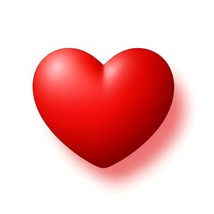 Vibrant red heart symbolizing love and affection isolated on white background