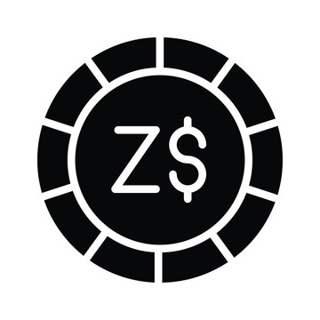 Well crafted glyph icon of zimbabwean dollar is editable design