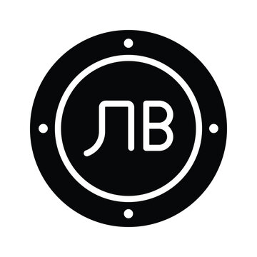 Creatively crafted glyph icon of bulgarian lev is scalable