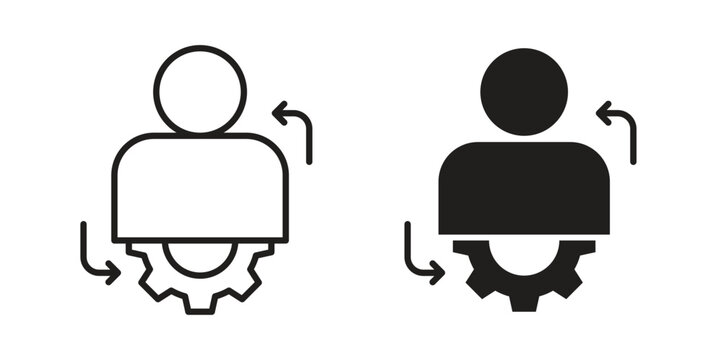 Adaptation icon set. Black icon on white background