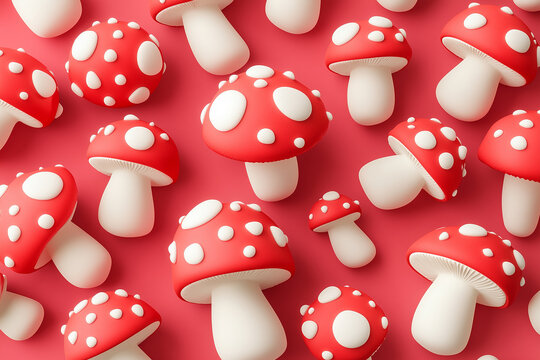 Abstract amanita pattern with soft clay texture background