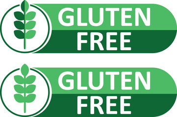Gluten Free badge label sticker . No Gluten added . Organic . 100% Gluten free 
