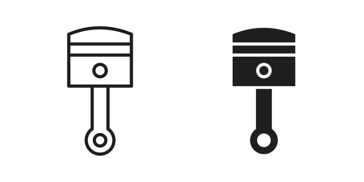 Car connecting rod icon set. Black icon on white background