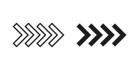 Obraz premium Chevrons icon set. Black icon on white background