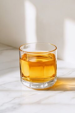 A trendy kombucha drink glowing in warm sunlight, highlighting fermentation and modern wellness culture.